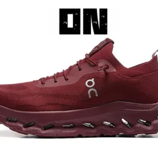 On Cloudmonster Maroon Knit Running Shoes