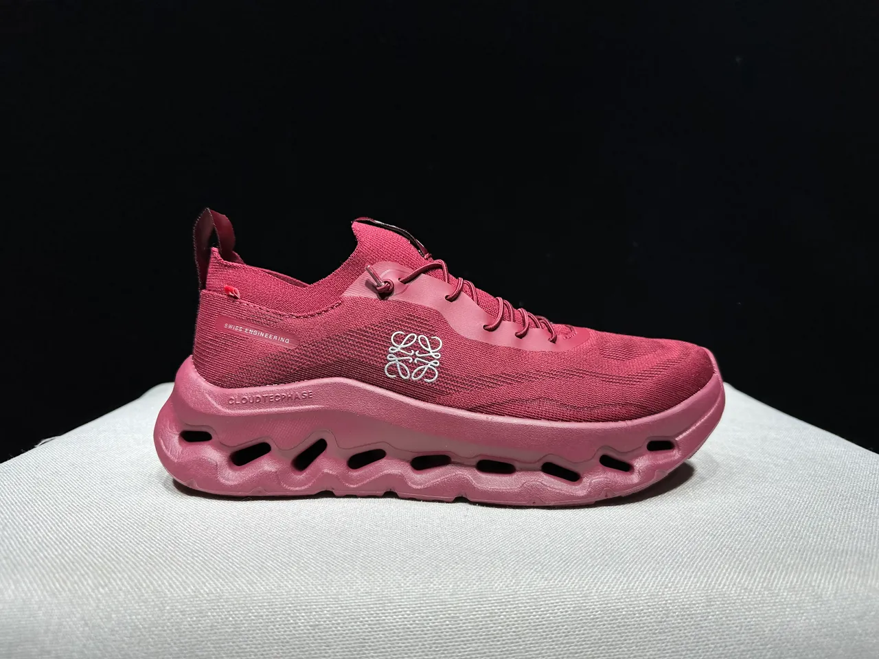 On Cloudmonster Maroon Knit দৌড়ের জুতা 8