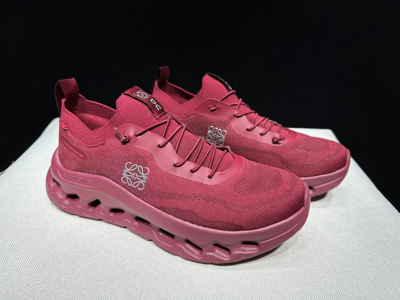 On Cloudmonster Maroon Knit দৌড়ের জুতা 9