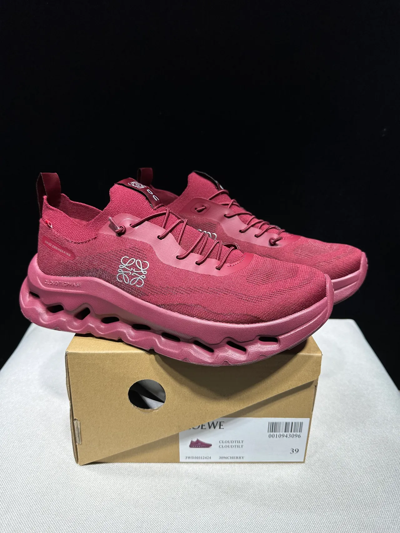 On Cloudmonster Maroon Knit দৌড়ের জুতা 12