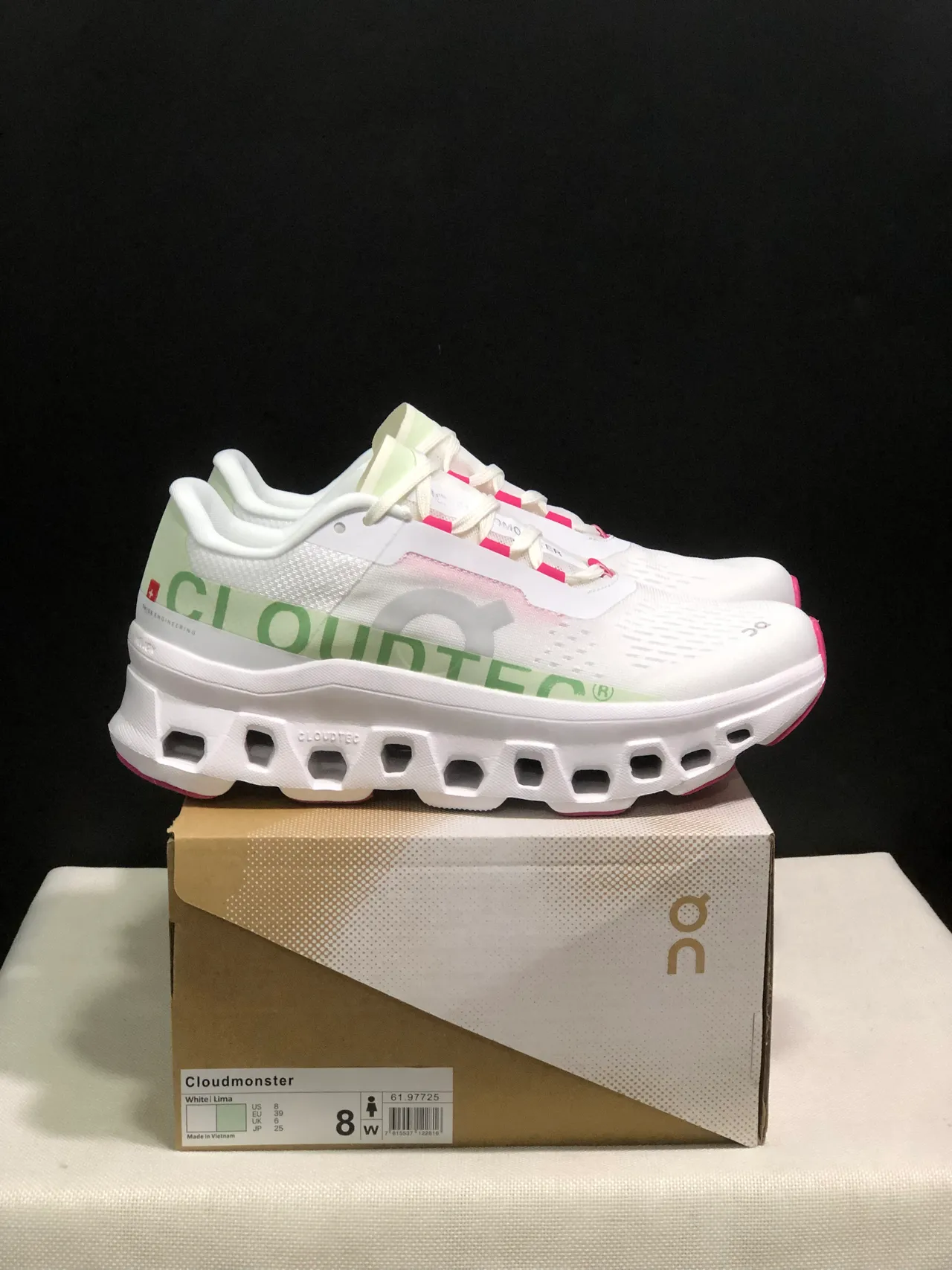 On Cloudmonster White Lima zapatillas de correr 2