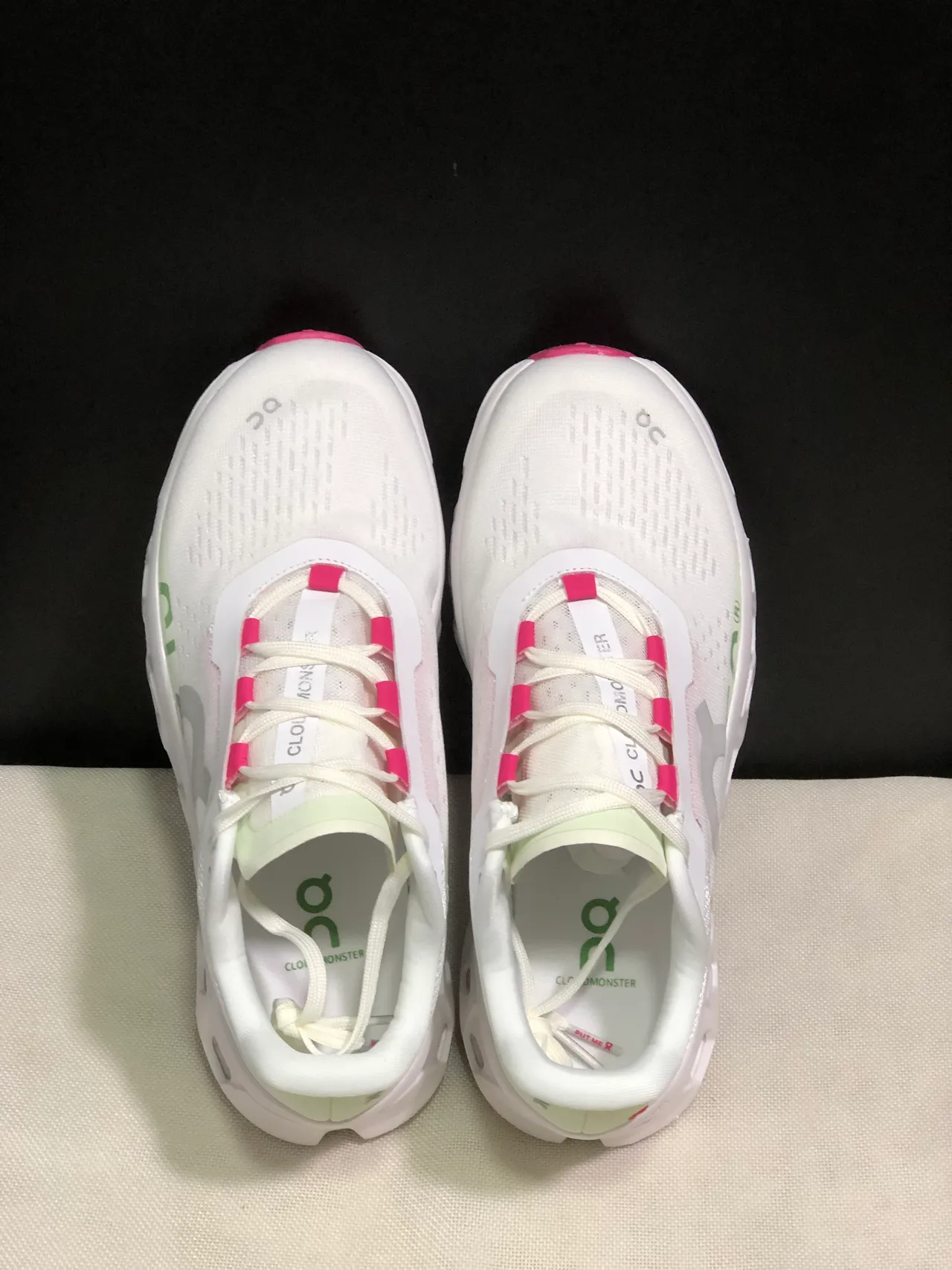 On Cloudmonster White Lima zapatillas de correr 4