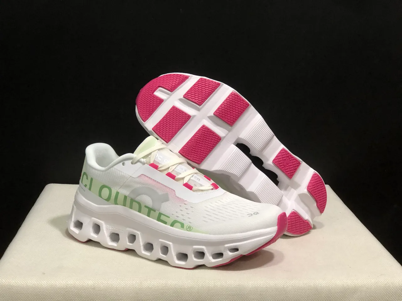 On Cloudmonster White Lima zapatillas de correr 5