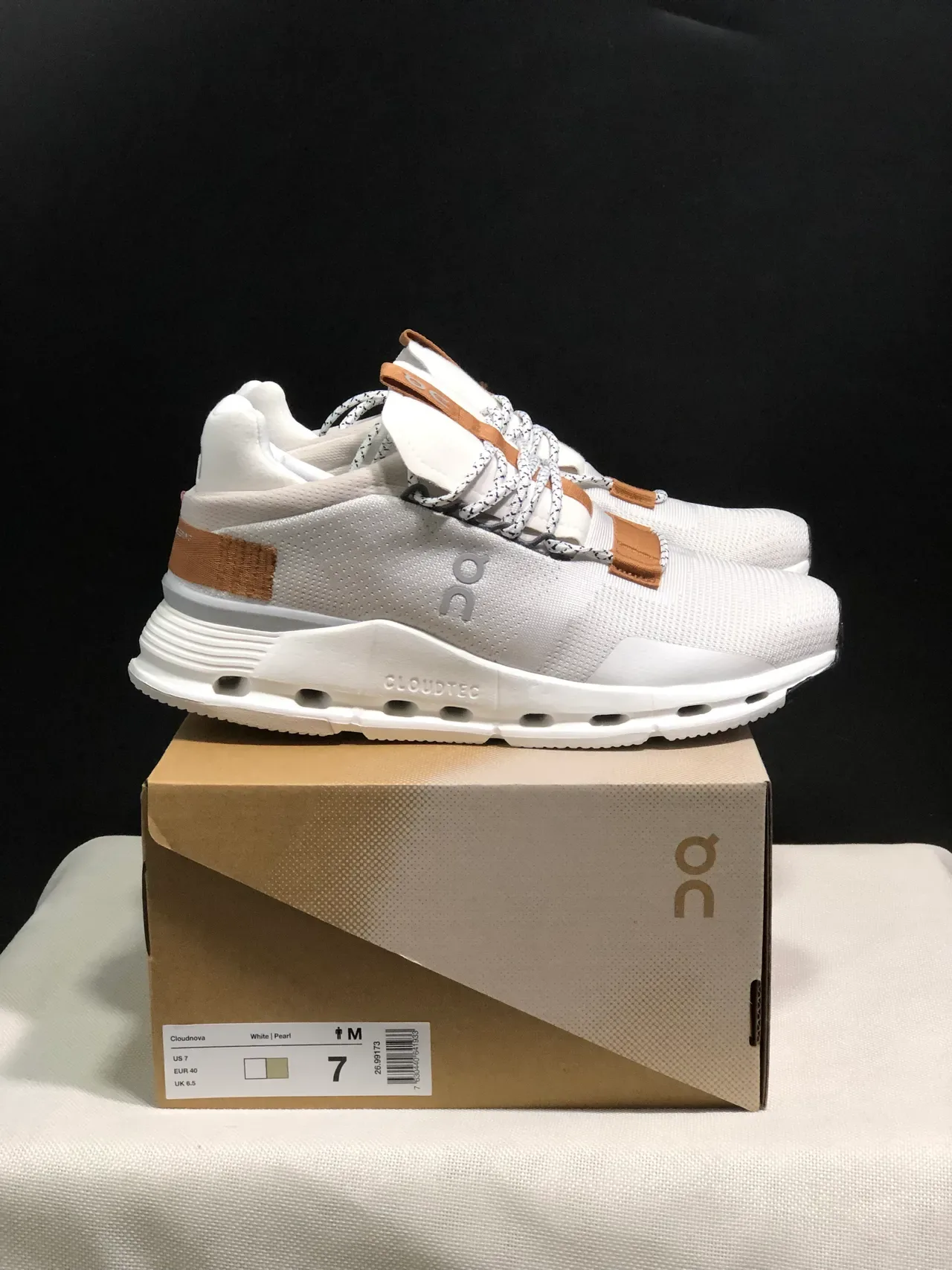 On Cloudmonster White Tan Black 生活方式运动鞋 7