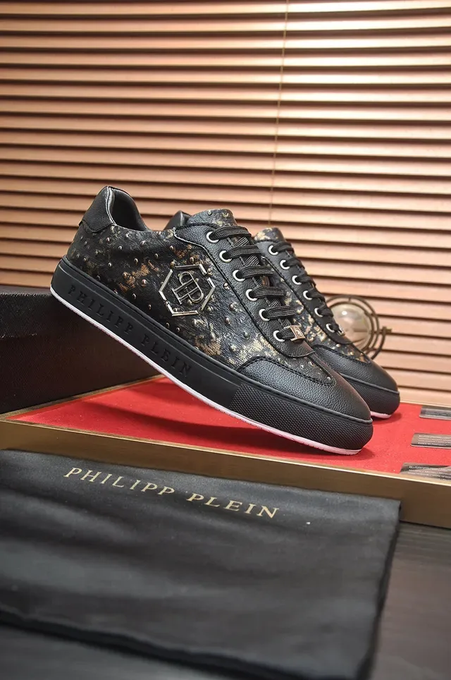 Philipp Plein أحذية رياضية أسود وذهبي Speckle Studded Lifestyle 4