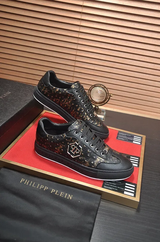 Philipp Plein أحذية رياضية أسود وذهبي Speckle Studded Lifestyle 6