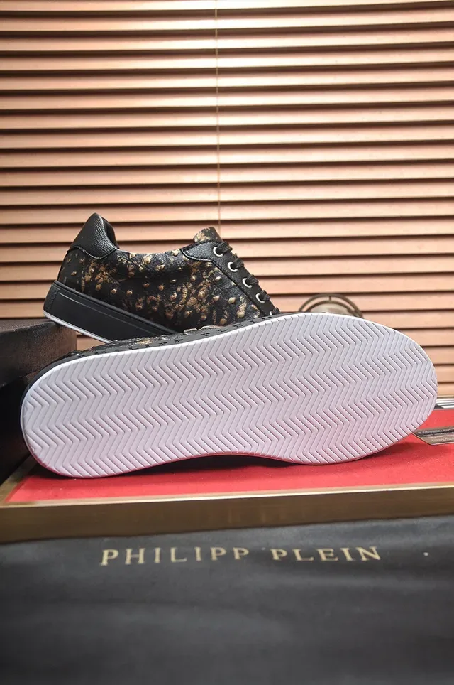 Philipp Plein أحذية رياضية أسود وذهبي Speckle Studded Lifestyle 7