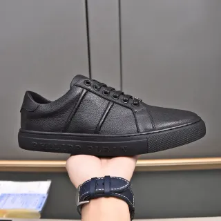 Philipp Plein Black Pebbled Leather Low-Top Sneaker