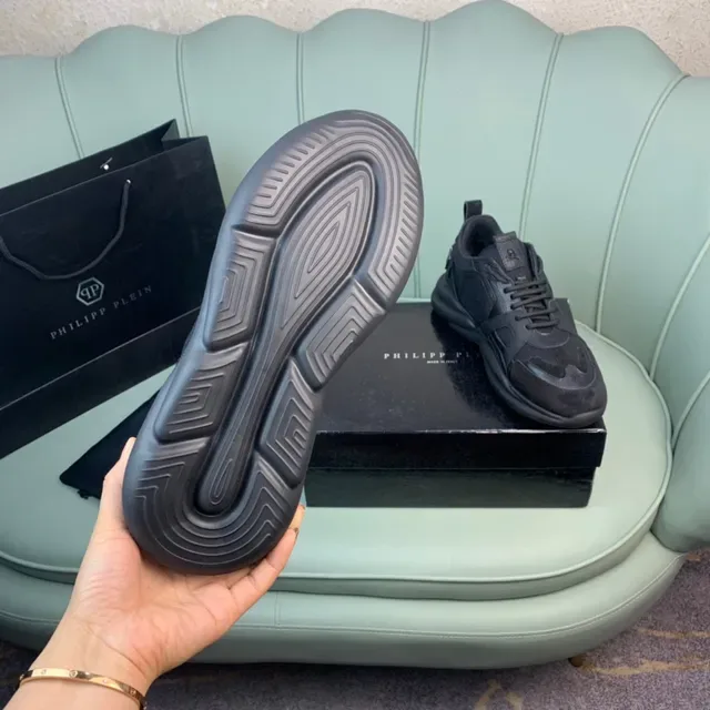 Philipp Plein حذاء رياضي كعب أسود مواد مختلطة كثيفة 2