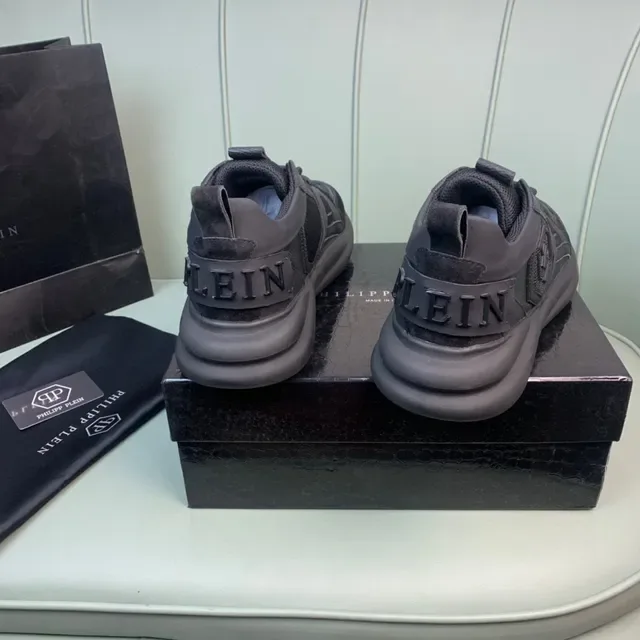 Philipp Plein حذاء رياضي كعب أسود مواد مختلطة كثيفة 6