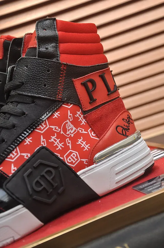 Philipp Plein हाई-टॉप मिश्रित सामग्री ग्राफिक प्रिंट स्नीकर 2