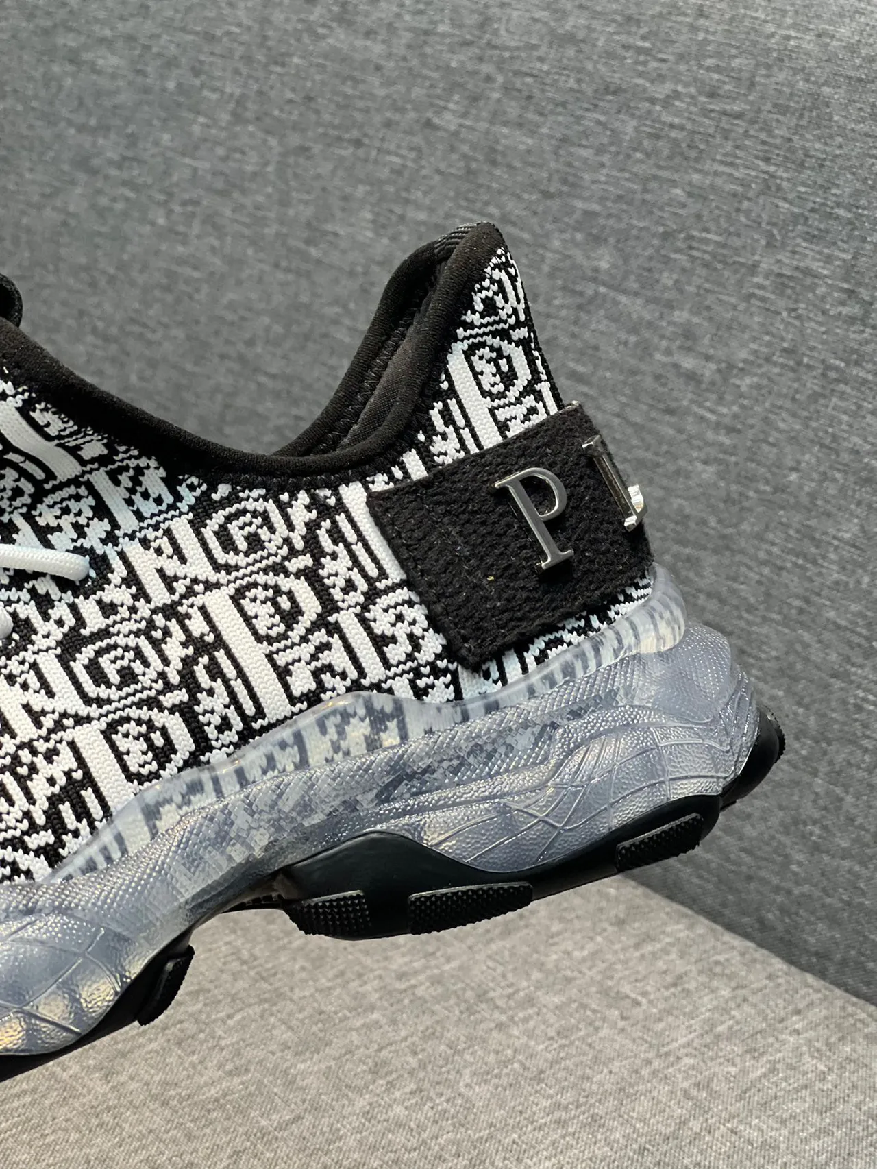 Philipp Plein 莫诺格拉姆针织厚底运动鞋 8