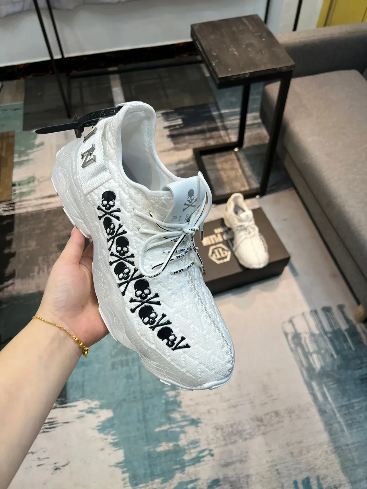 Philipp Plein Skull Motif White Chunky Sneakers 6