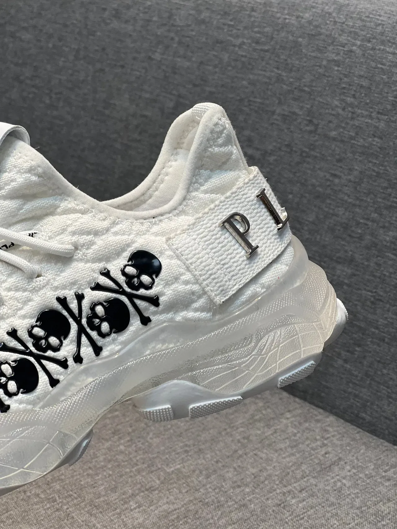 Philipp Plein Skull Motif White Chunky Sneakers 8