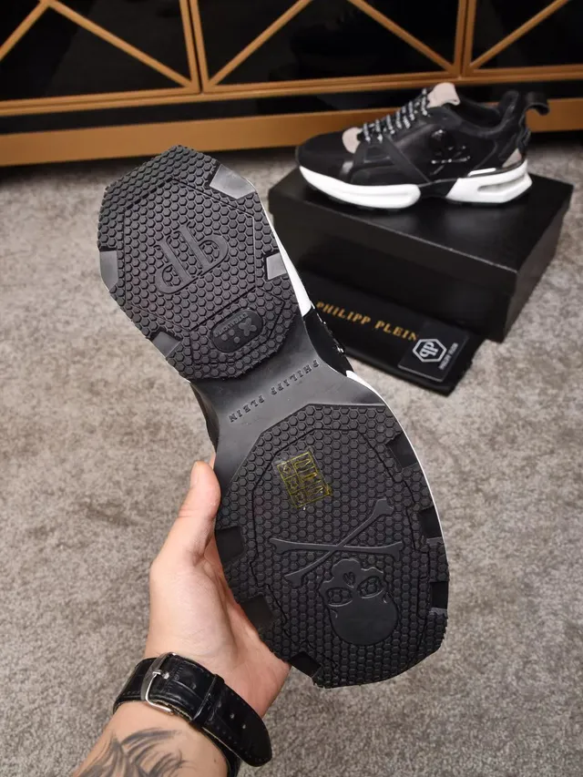 Philipp Plein Skull Runner Black White Beige Chunky Sneakers 4