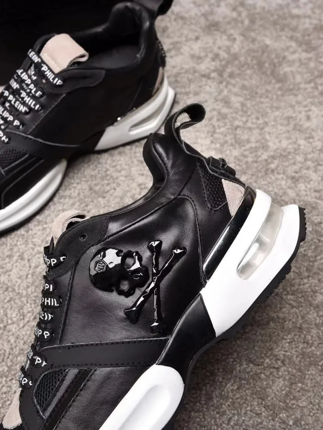 Philipp Plein Skull Runner Black White Beige Chunky Sneakers 5