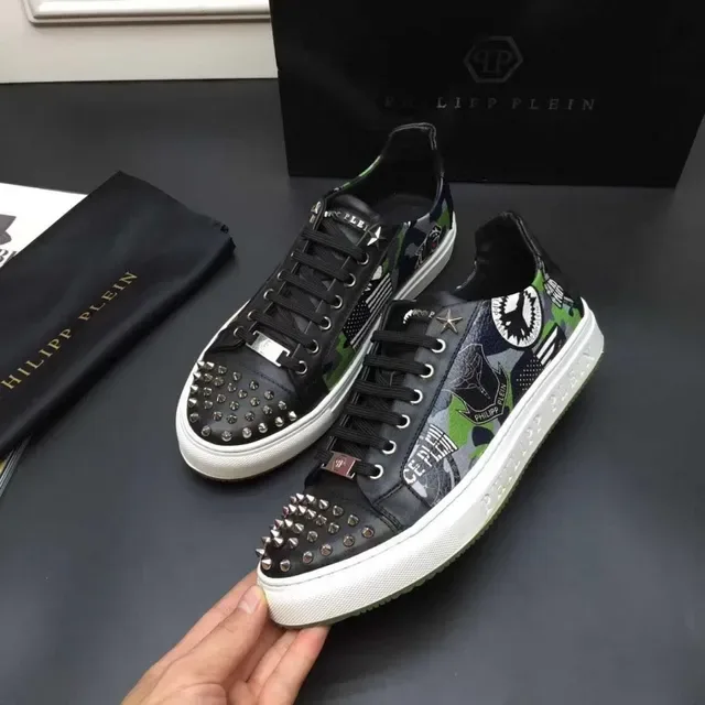Philipp Plein Studded Camo Graphic Lifestyle Sneakers 5