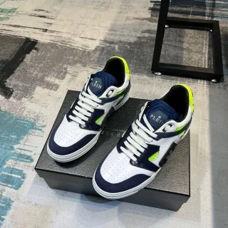 Philipp Plein White Navy Neon Green Lifestyle Sneakers