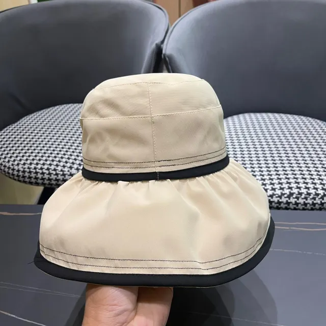 Prada بيج أسود منظم ظل مجمع تاج قبعة دلو 6