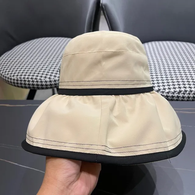 Prada بيج أسود منظم ظل مجمع تاج قبعة دلو 9