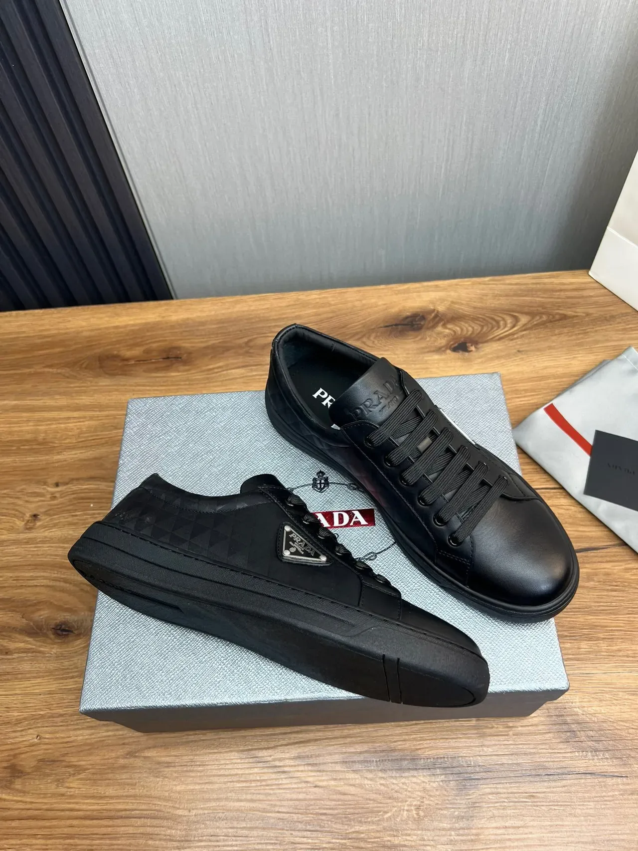 Prada Black Low-Top Lace-Up Lifestyle Sneakers 5