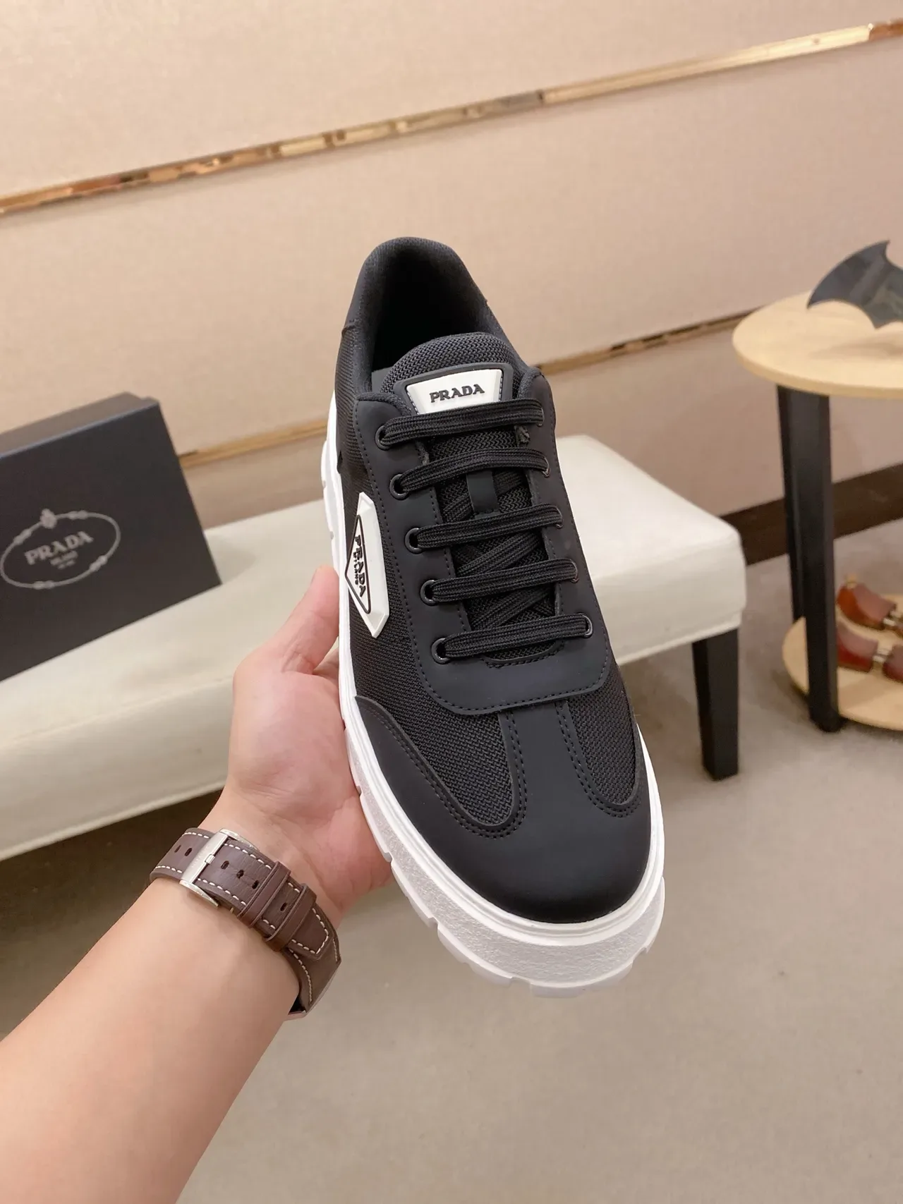 Prada Cloudbust Black and White Chunky Sneakers 6