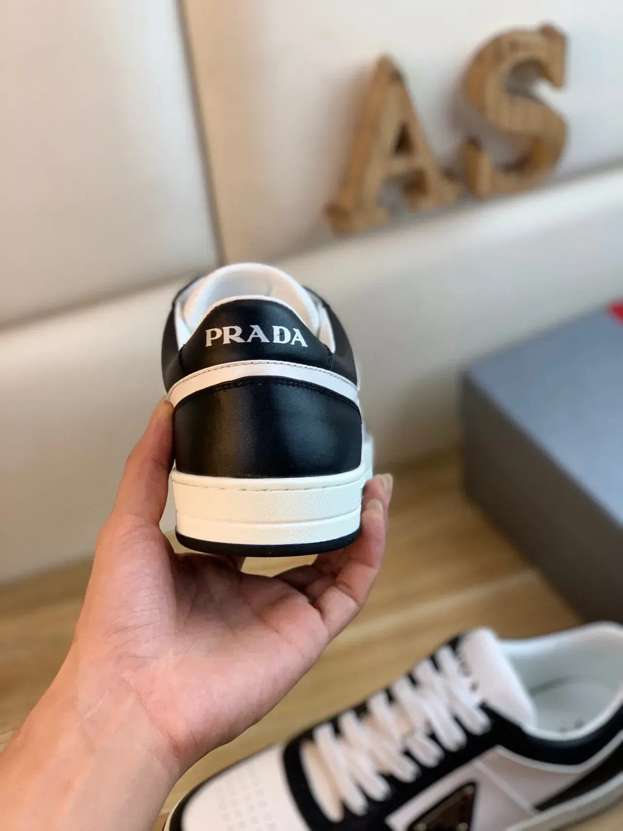 Prada Cloudbust Black and White Leather Lifestyle Sneakers 2