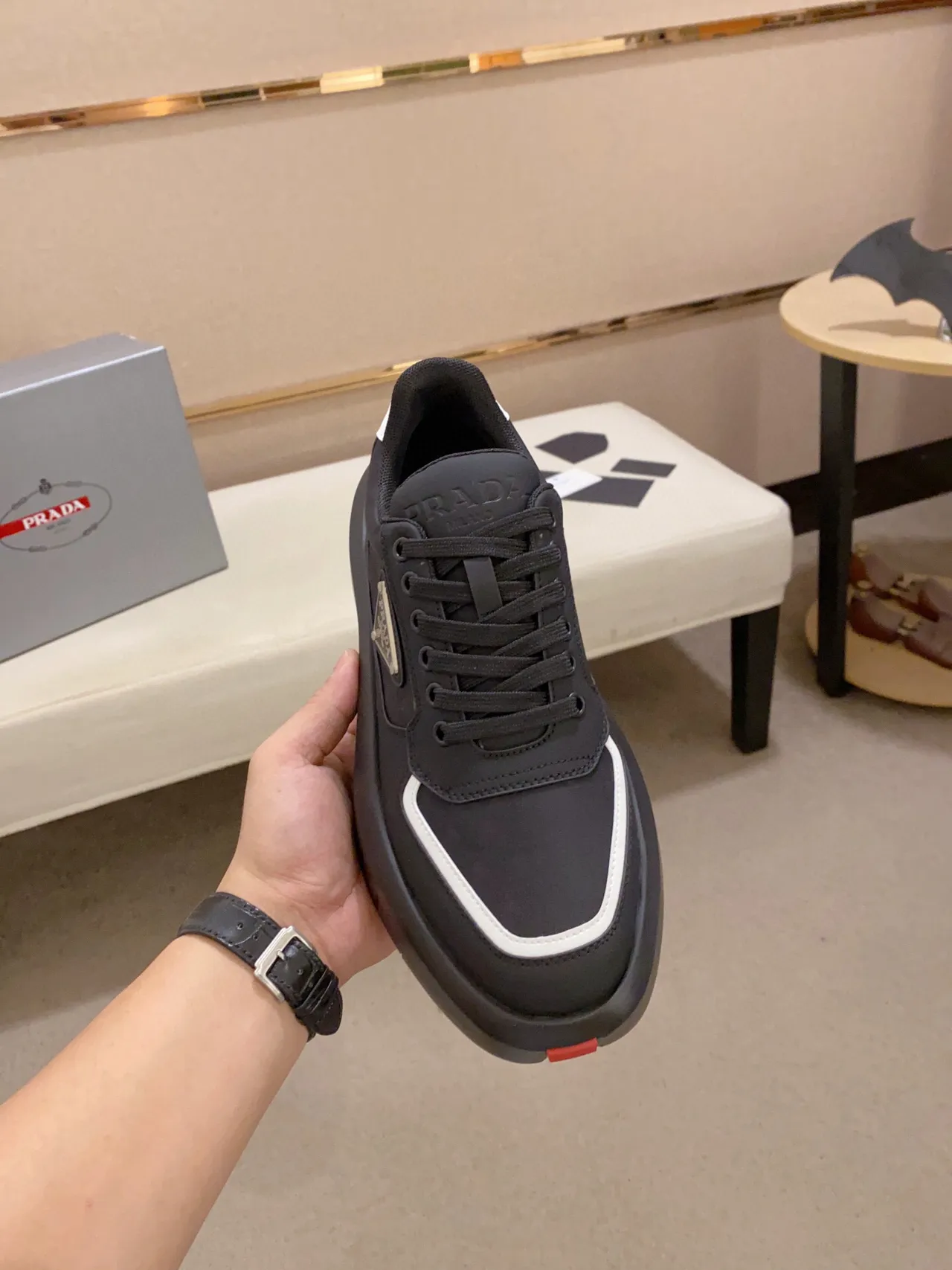 Prada Cloudbust Black and White Lifestyle Sneakers 2