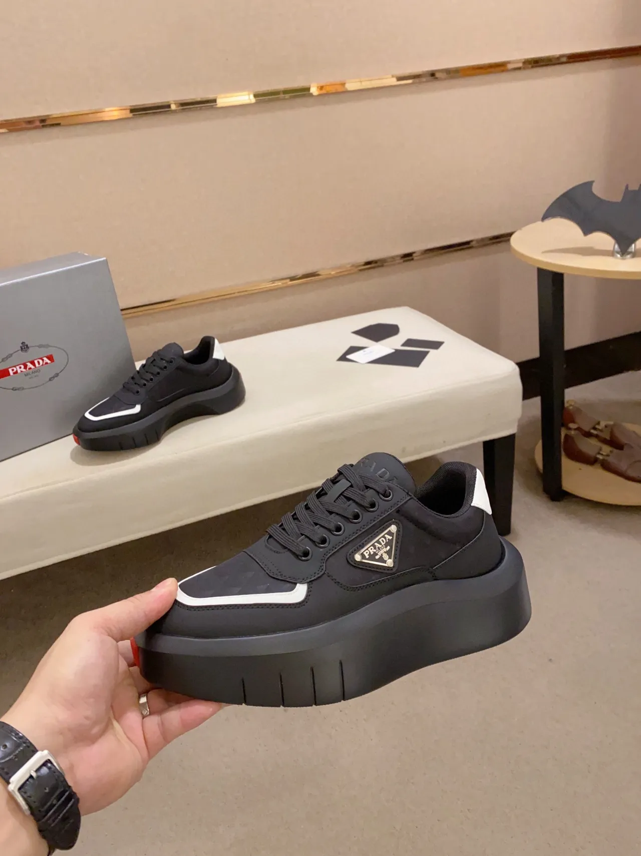 Prada Cloudbust Black and White Lifestyle Sneakers 3
