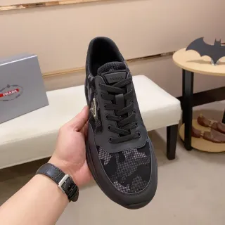 Prada Cloudbust Black Camo Perforated Mesh Lifestyle Sneakers