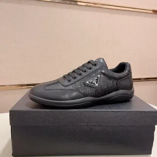 Prada Cloudbust Black Croc-Embossed Leather Lifestyle Sneakers