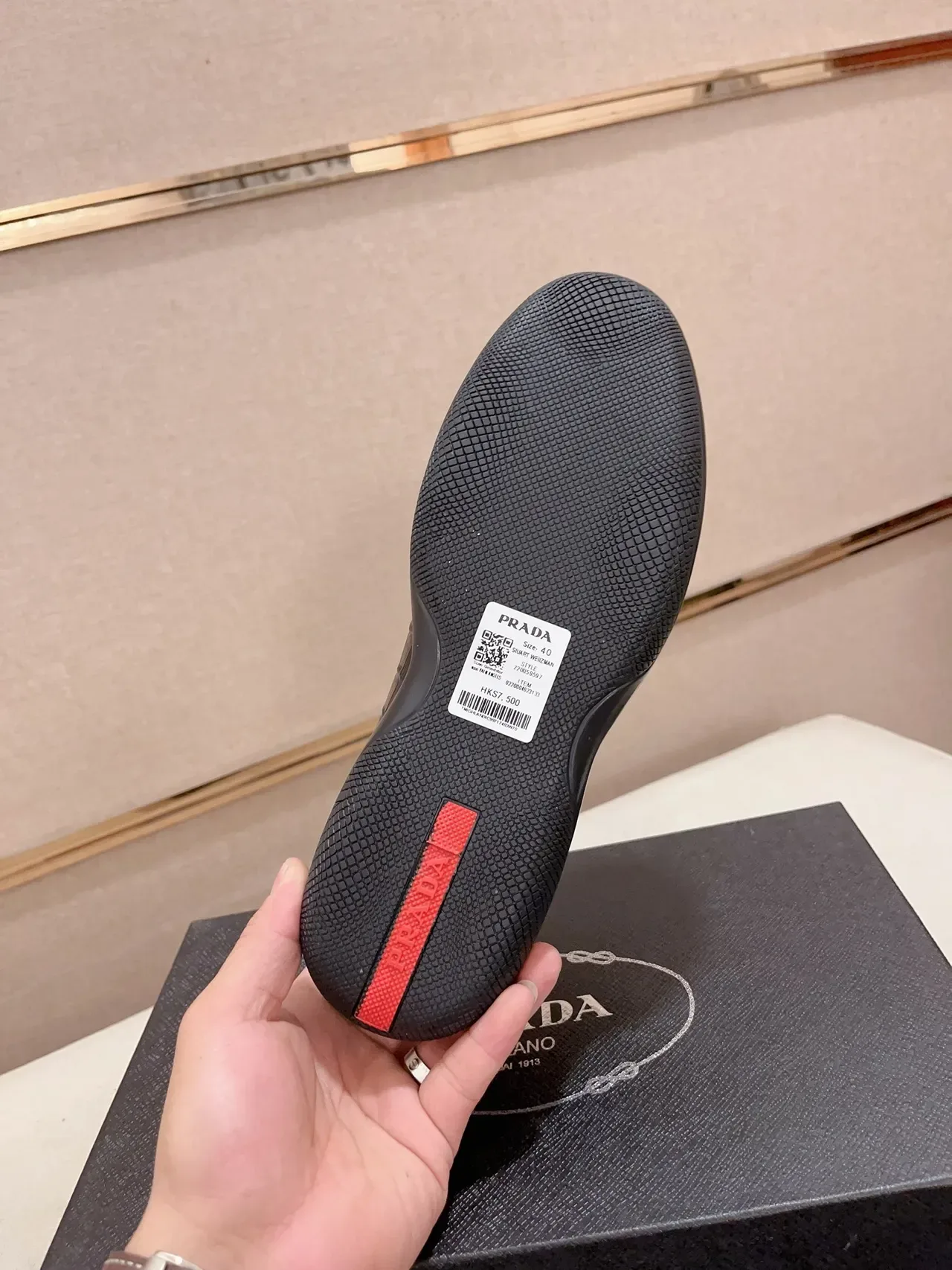Prada Cloudbust Black Croc-Embossed Leather Lifestyle Sneakers 3