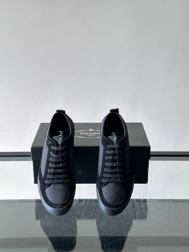 Prada Cloudbust Black Gray Mixed-Material Upper Suede And Textile Paneling Lifestyle Sneakers 4