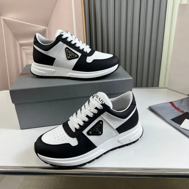 Prada Cloudbust Black White Color-Blocked Leather Upper Lifestyle Sneakers 7