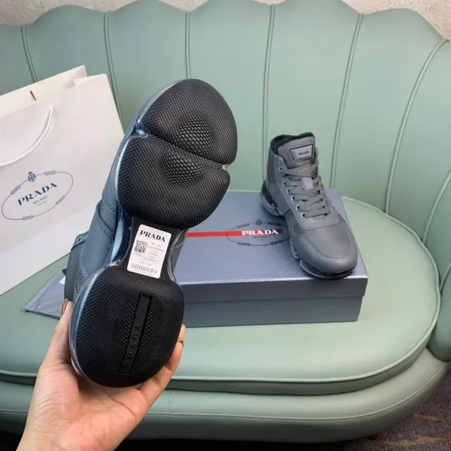 Prada Cloudbust Cinza Preto High-Top Malha e Sintético Lifestyle Sneakers 2