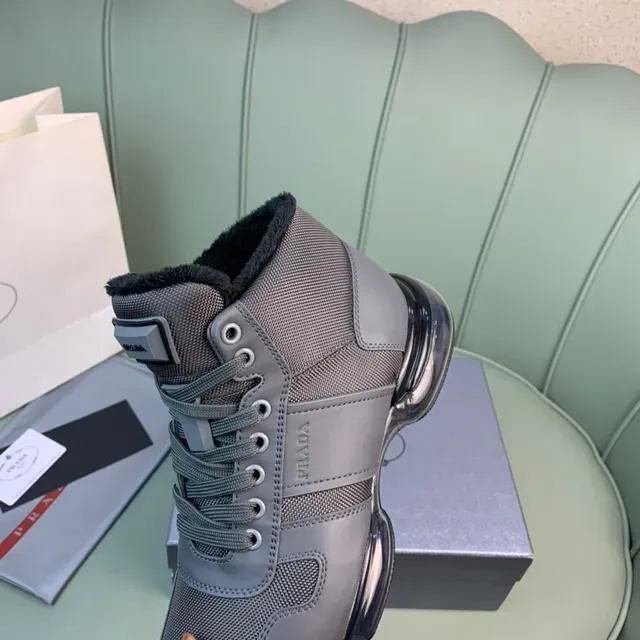 Prada Cloudbust Cinza Preto High-Top Malha e Sintético Lifestyle Sneakers 3