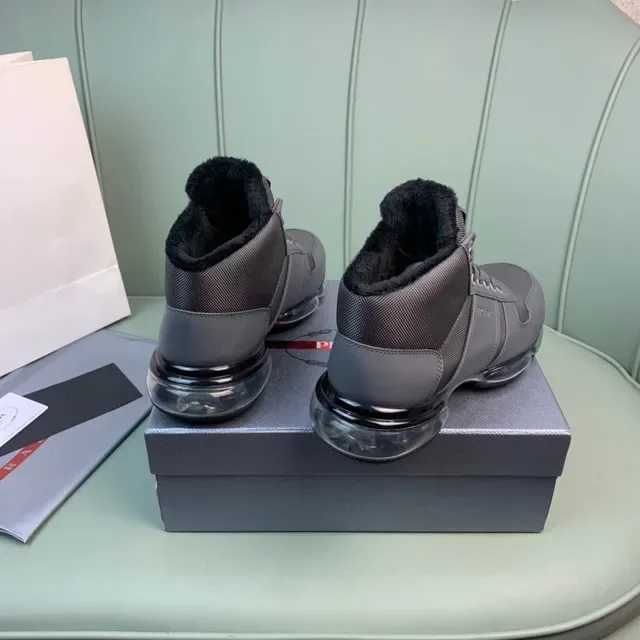 Prada Cloudbust Cinza Preto High-Top Malha e Sintético Lifestyle Sneakers 6