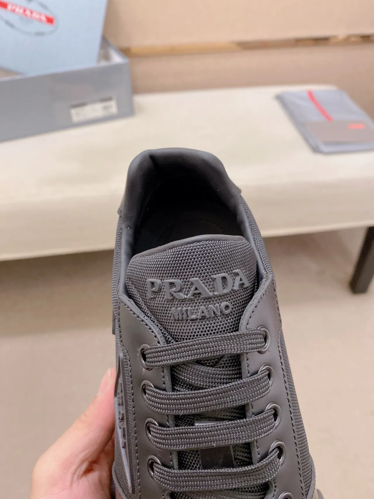 Prada Cloudbust Monochrome Black Lifestyle Sneakers 4