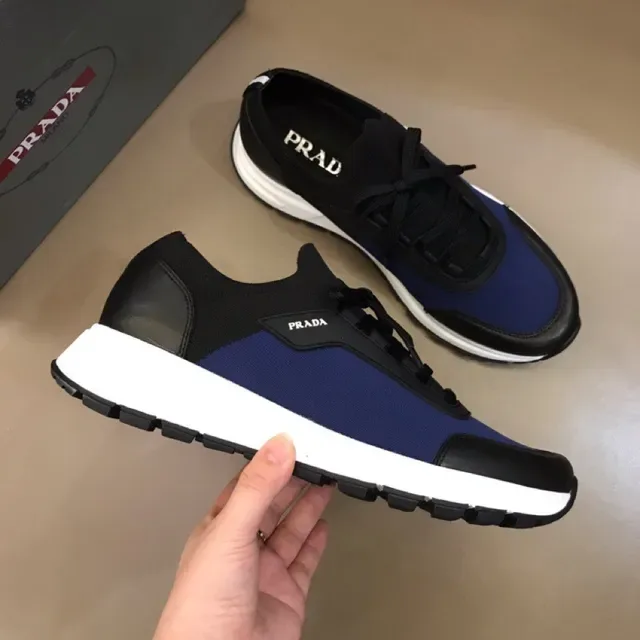 Prada Cloudbust Navy and Black Knit Lifestyle Sneakers 3