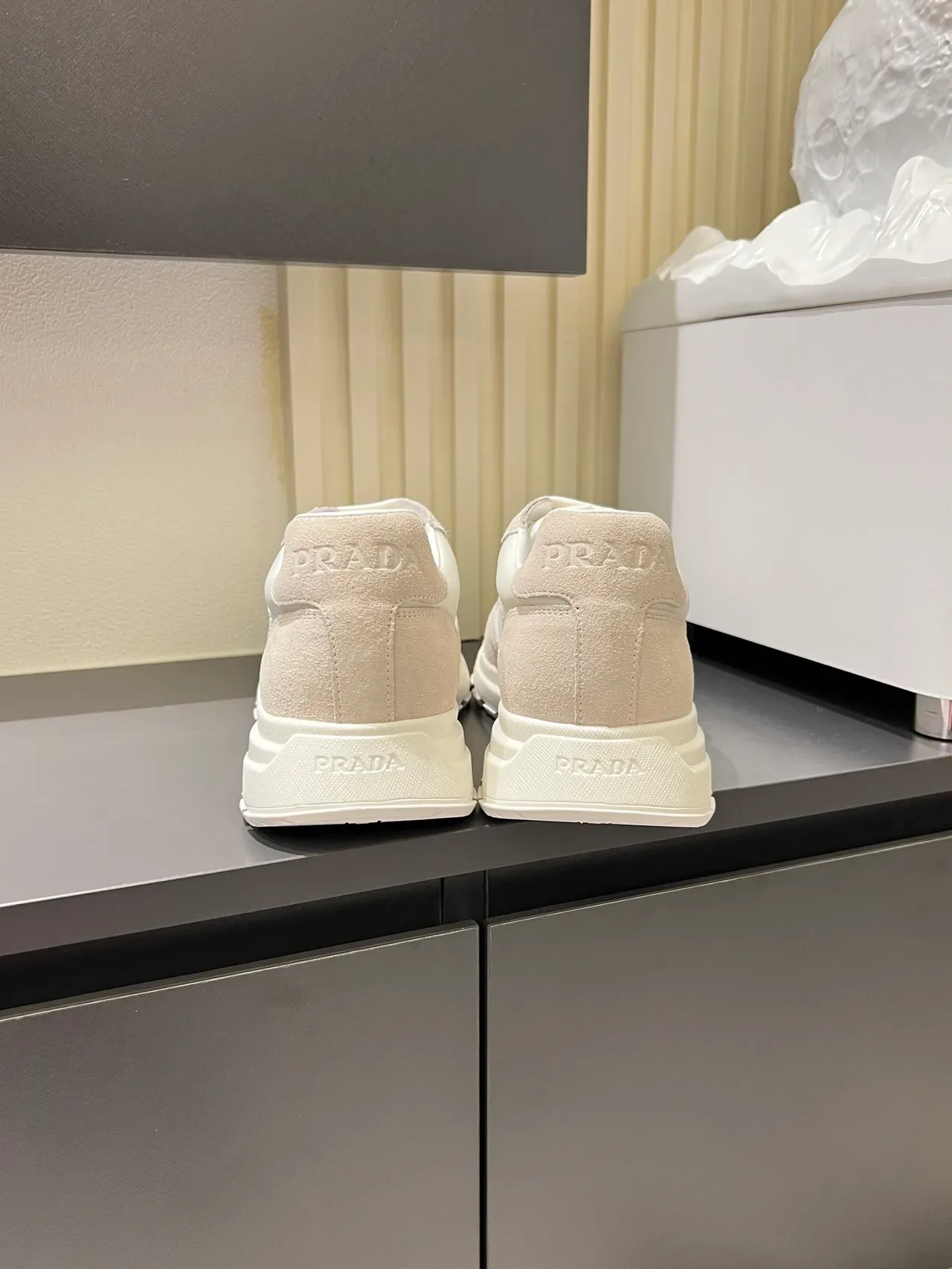Prada Cloudbust Off-White and Beige Lifestyle Sneakers 2