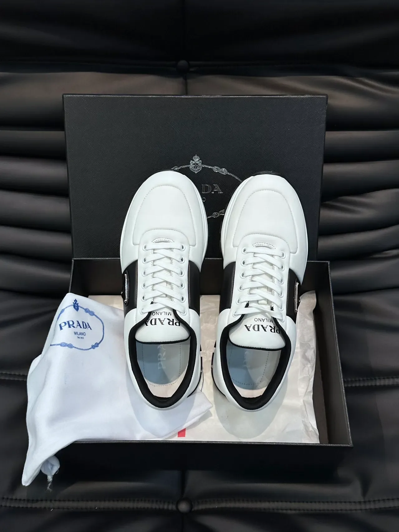 Prada Cloudbust White and Black Lifestyle Sneakers 4