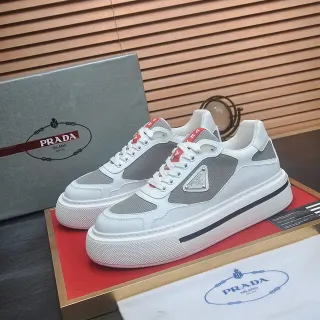 Prada Cloudbust White Gray Red tênis de estilo de vida