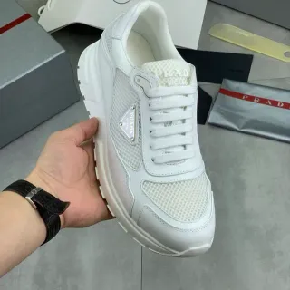Prada Cloudbust White Leather and Mesh Chunky Sneakers