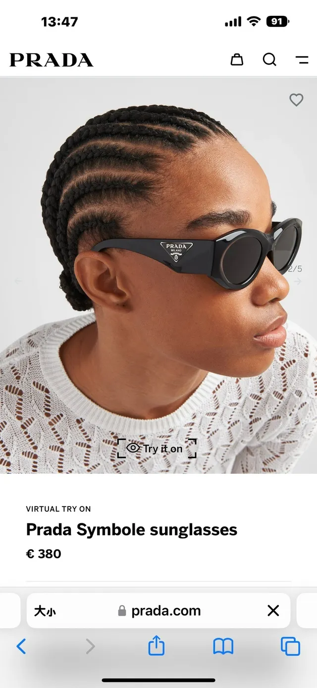 Prada Oval Marbled Acetate Sunglasses 2
