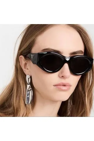 Prada Oval Marbled Acetate Sunglasses 5