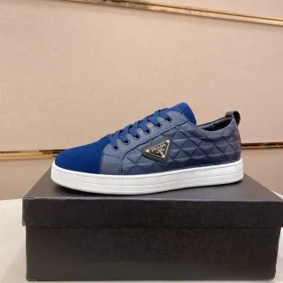 Prada Quilted Leather and Suede Low-Top Lifestyle Sneakers — Prada Lifestyle Sneakers photo from the Yupoo catalog