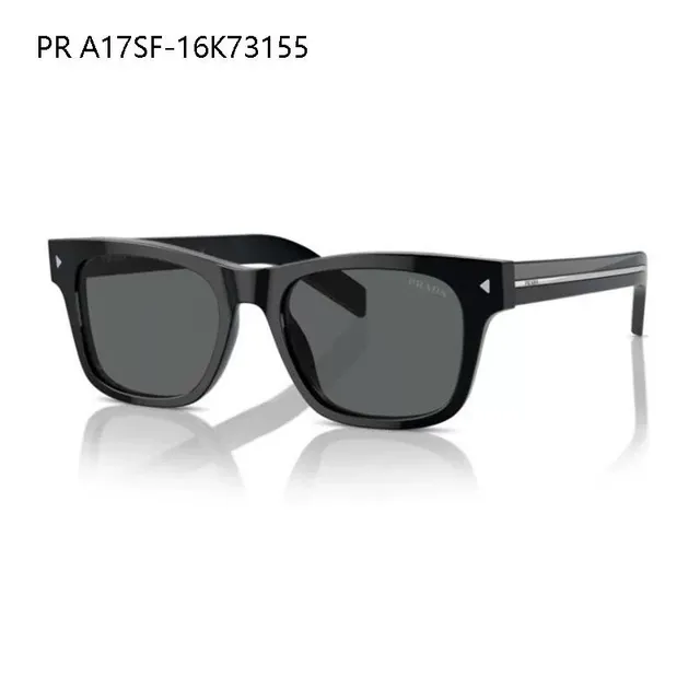 Prada Rectangular Black Gray Acetate Frame Double-Bar Temples Sunglasses 2