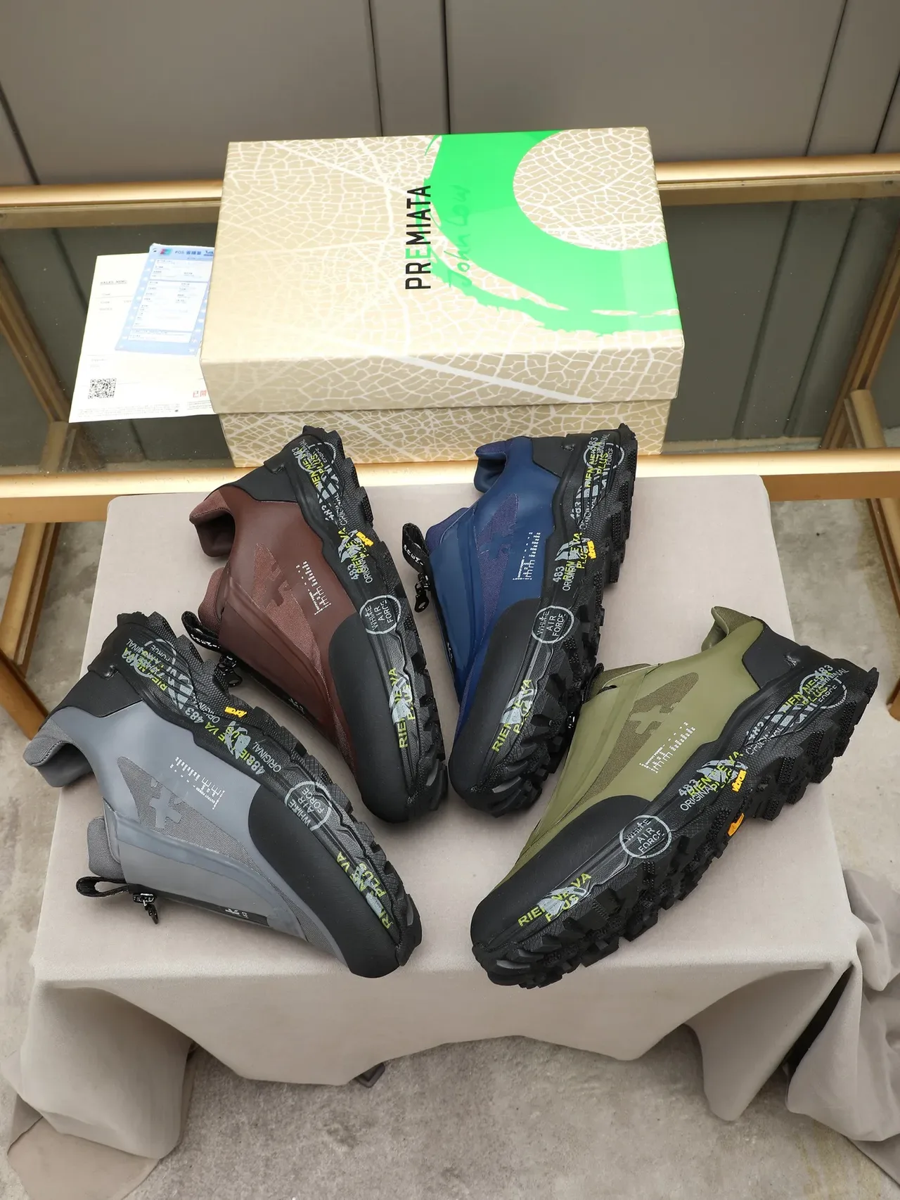 Premiata Navy Black Laceless Zip-Closure Upper Rugged Vibram Outsole Lifestyle Sneakers 2