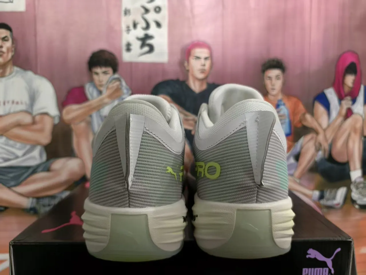 Puma ALLPRO Gray White Lime Green Pink Basketball Shoes 5