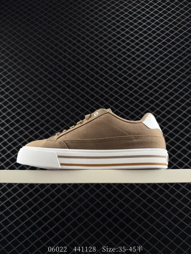 Puma Court Low Tan and White Canvas Lifestyle Sneakers 5